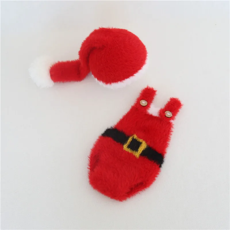

Newborn Photography Props Baby Birthday Hat Crochet Baby Christmas Outfits Red Pixie Hat Newborn Diaper and Bonnet Set