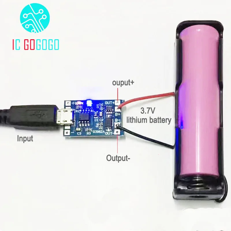 3.7V Lithium Battery Charger Protection Board 5V 1A 2A Li-ion Lipo Battery Charging Protect Two-in-one Module Micro USB Type-C