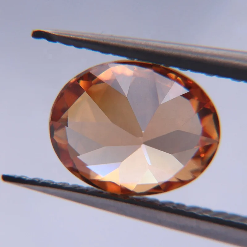

Oval Synthetic D-Champagne Cubic Zirconia Jewely Machine Cut Diamond Best Price