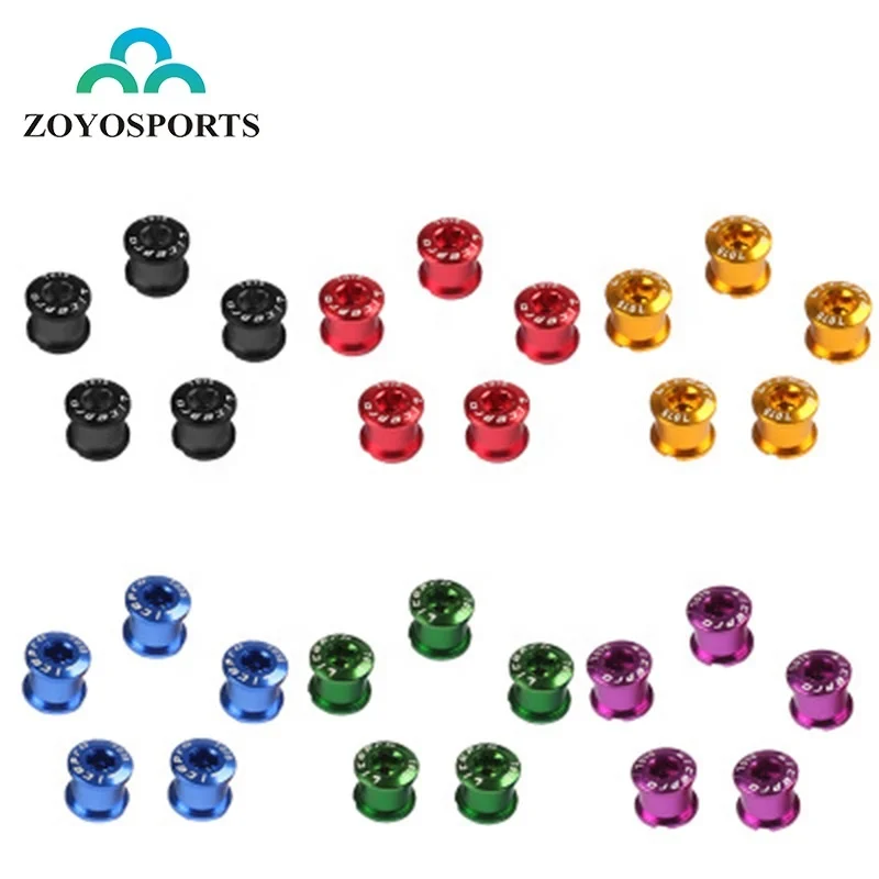 

CNC 7075 Aluminium Bicycle Screws Nuts Tooth Plate Double Plate Nail Mountain Road Bike Disc Crank Bolts for chainwheel, Black/red/blue/green/purple/gold/silver