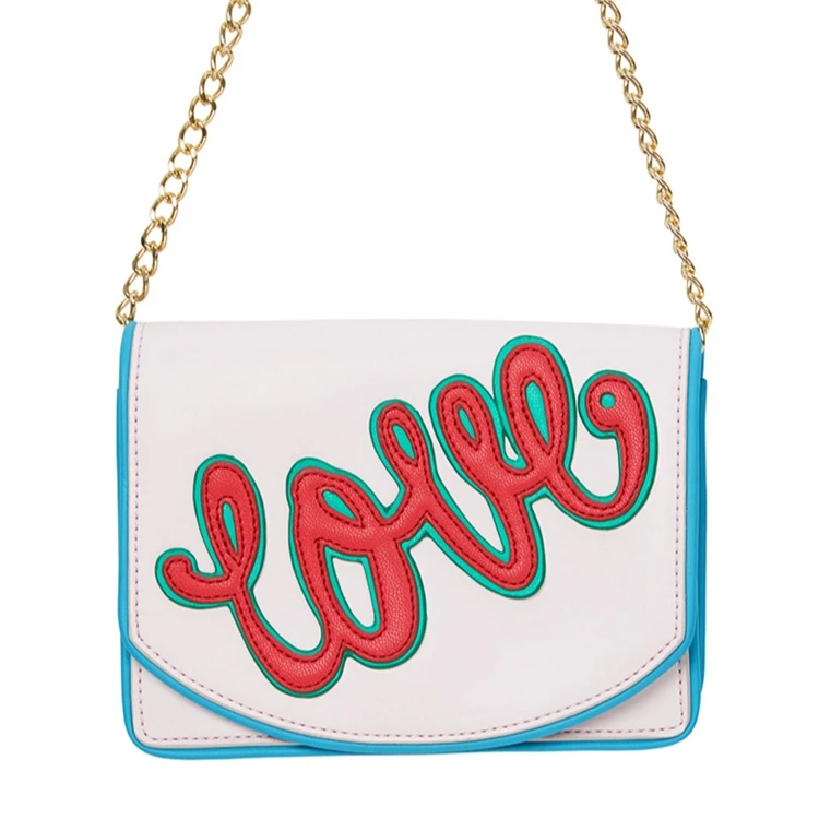 

Cute Creative Chain Shoulder Bag Love Candy Color Crossbody Bag, Pink