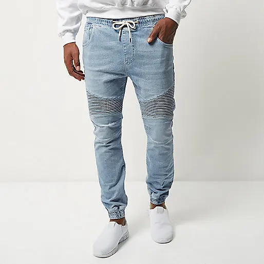 

Men's Jeans Elastic Waistband Slim Fitting Tight Jogging Denim High Quality Low Price Men Hot Sale Skinny Design For Men