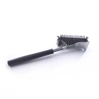 

BBQ tool grill brush stainless steel wire bbq cleaning brush with scraper