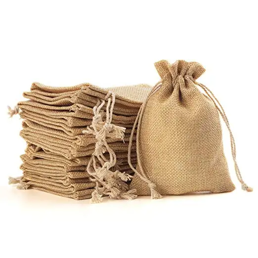 

2700310 weeding birthday party kids gift bag logo drawstring jute gift burlap drawstring bag