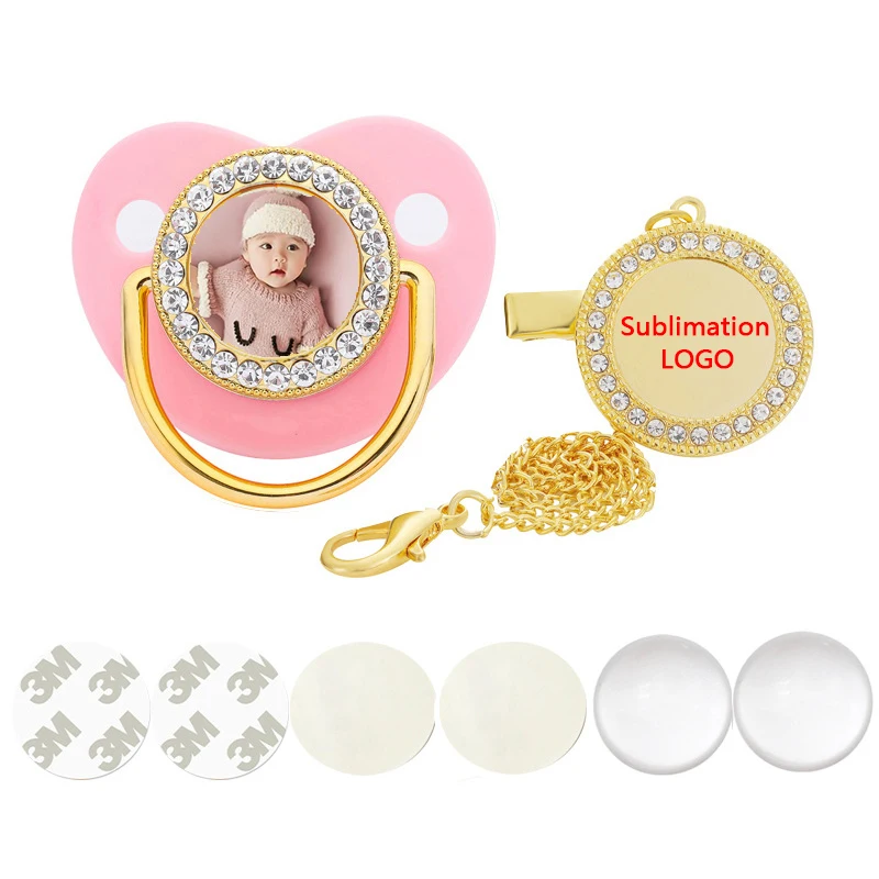 

Wholesale High Quality Personalized Luxury Blank Sublimation Pacifier Custom Wholesale Bling Pacifier For Baby, White, black, gold, silver, pink, blue, red, purple, green, gray