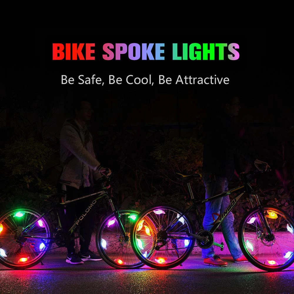 MTB Bike Spoke Light  Cycling Wheel Wire Tyre Bright LED Flash Light Lamp 