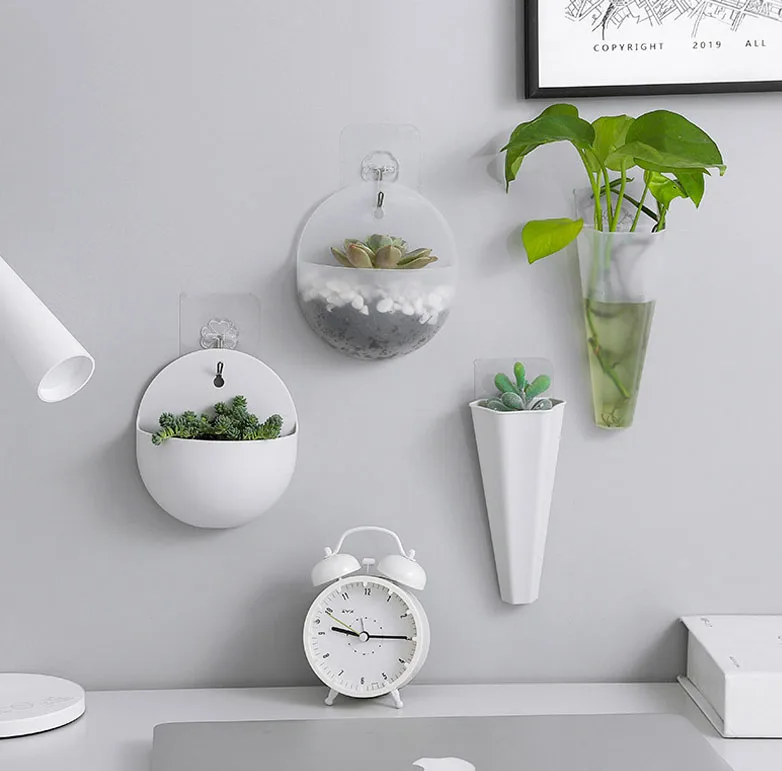 

Wall Hanging Flower Pot Home Decoration Wall Vase Lazy Plastic Green Radish Hanging Flower Pot Home Decoration Accessories