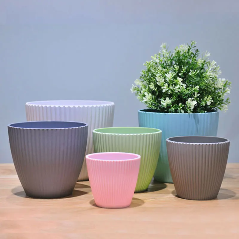 

Factory Direct Sales Indoor Party Colored Resin Plastic Decor Flower Pots