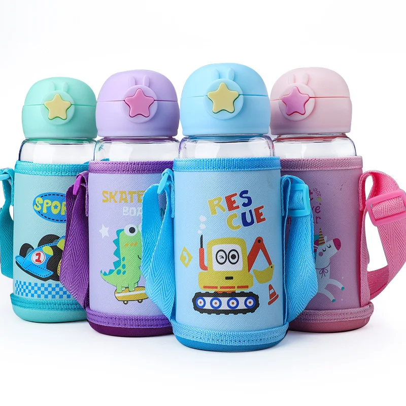 

Factory custom logo oem plastic straw drinking children school bpa free kids water bottle for children with straw