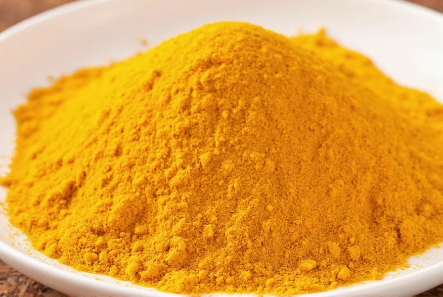 Fresh turmeric root and ground turmeric spice displayed together