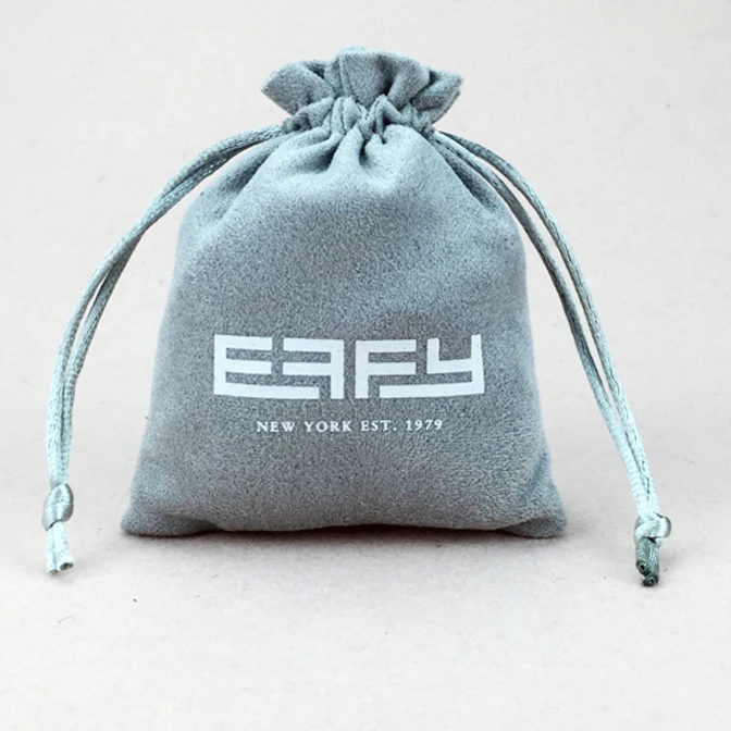 

custom drawstring velvet jewelry pouch suede gift bag with logo, Customized color