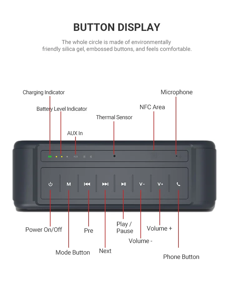 New Designed IP67 Waterproof Portable Wireless Custom Bluetooth Speaker - ANKUX.COM
