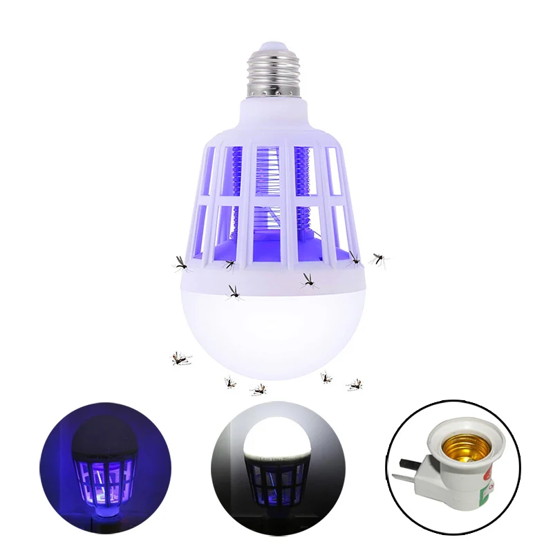 

220v E27 Uv Led Bulb 15w electric Mosquito Killer Lamp 2 In 1 Mosquito Trap Insect Killer Light Bulb Fly Bug for baby