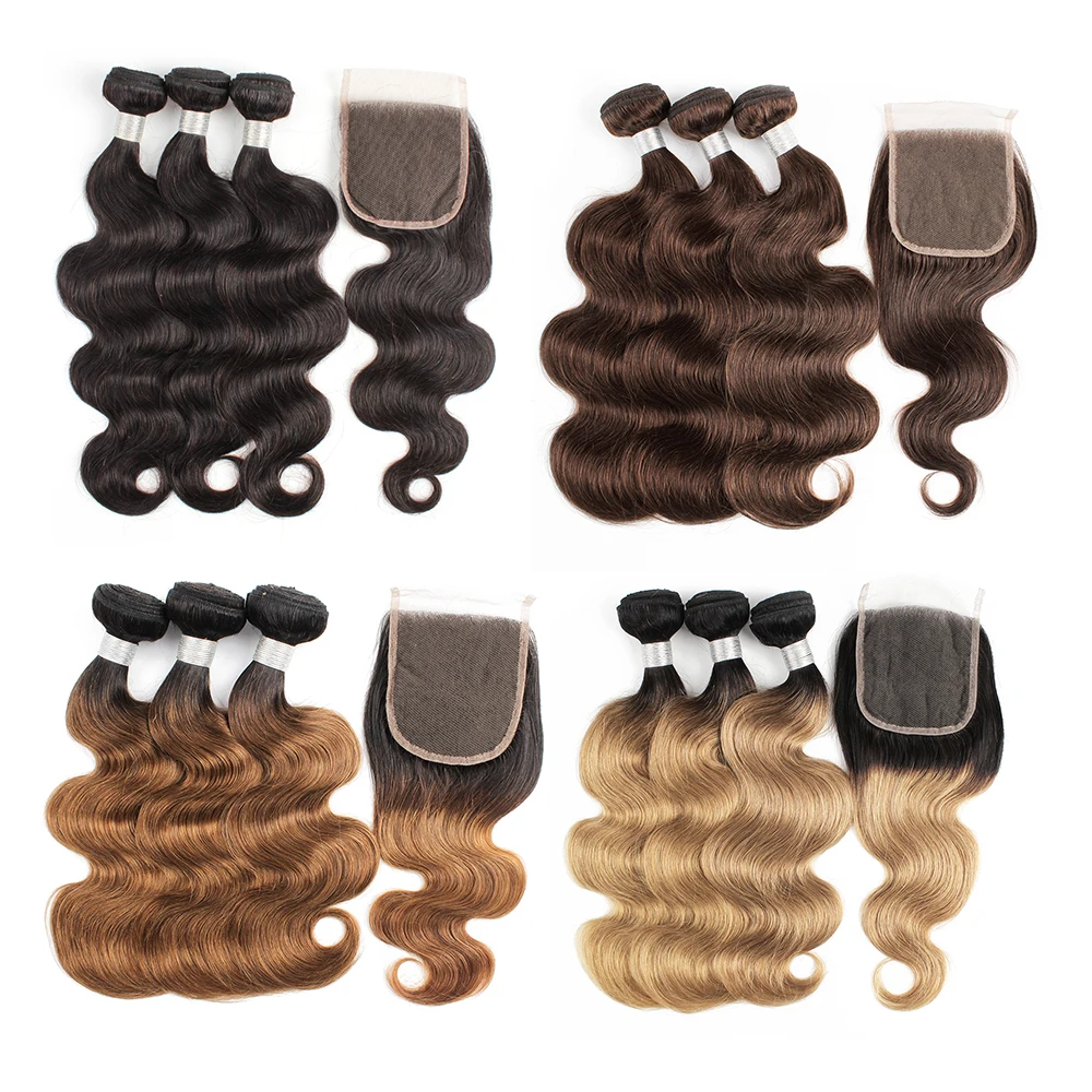 

cheap 3 bundles of Brazilian human hair with closure, Best hair extension supplier