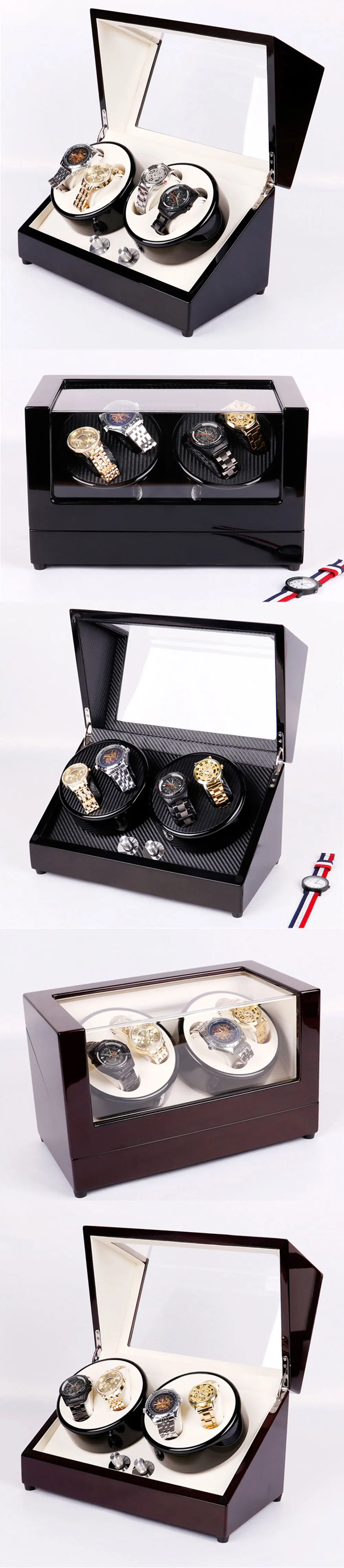 Custom Logo Luxury Automatic Rotating Motor Winder Watch Box Wholesale
