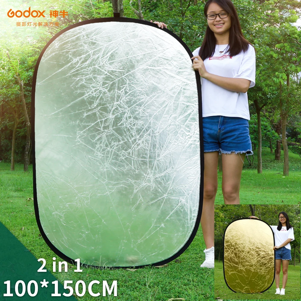 

Godox 2 in 1 100x150cm Portable Oval Multi-Disc Reflector, Collapsible Photography Studio Photo Lighting Diffuser Reflector, Other