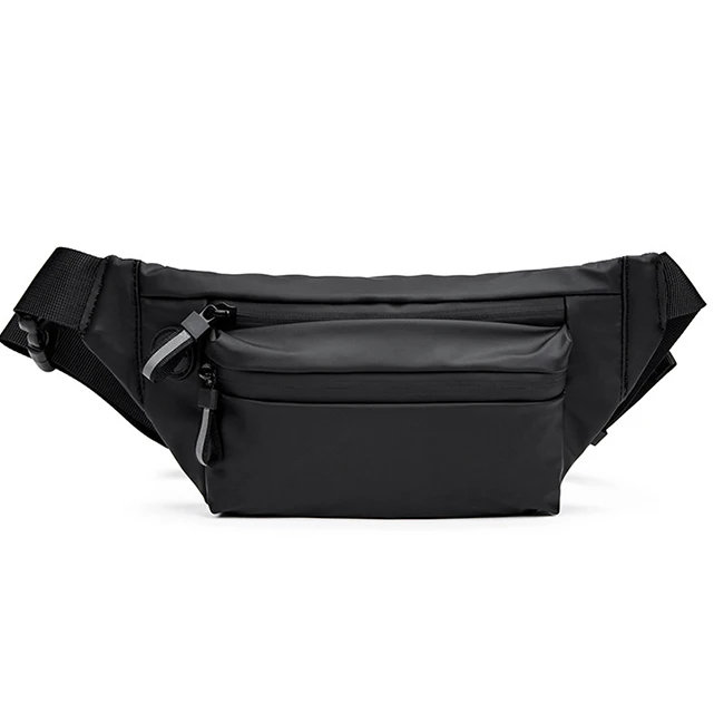

Outdoor running waist bag climbing chest bag shoulder multi-function waterproof bumbag, Black