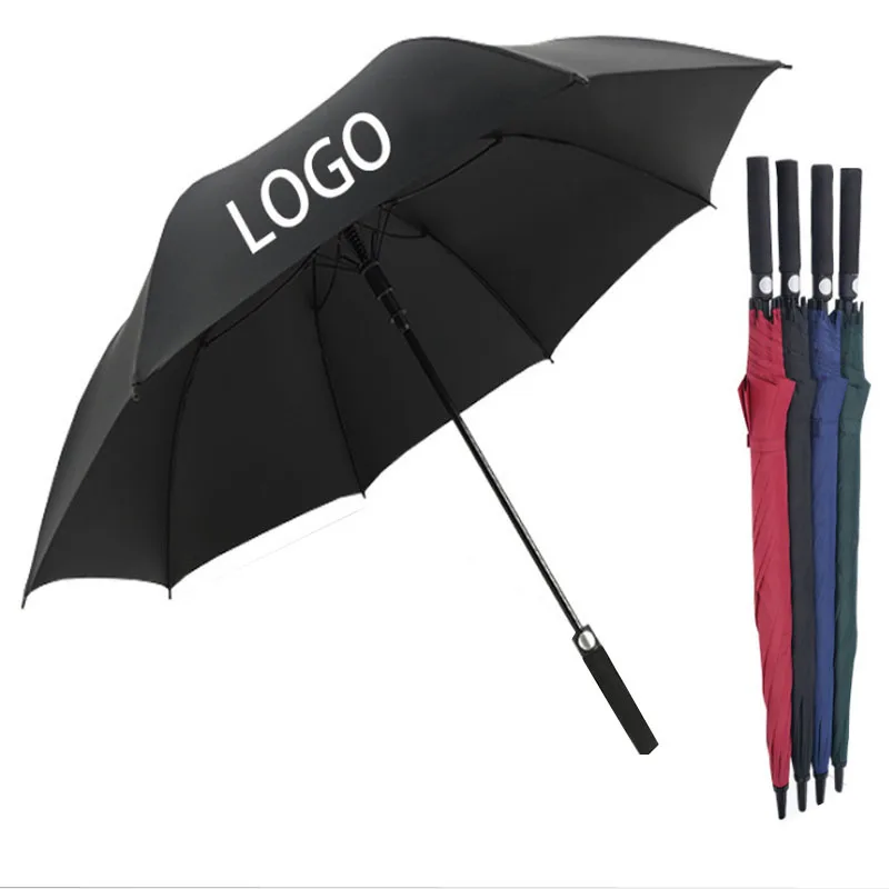

30 Inch Windproof Umbrella Auto Open Golf Umbrella With Logo Print, Black/blue