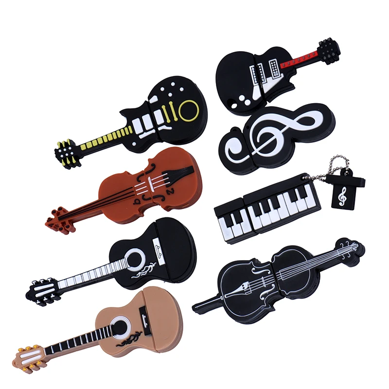 

JASTER USB 2.0 8 styles of musical instruments pen drive 4GB 16GB 32GB 64GB USB flash drive violin / piano / guitar / keyboard, Blue