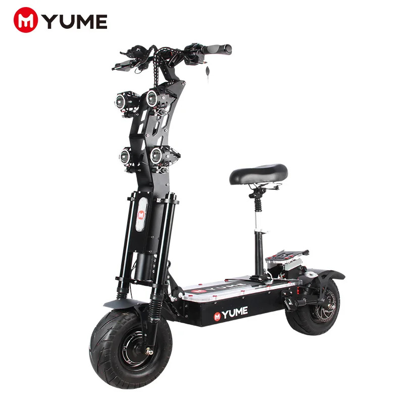 

YUME 72v 8000w Scooter Top Sale 13 inch Fat Wheel Folding Powerful Adult Electric Scooter 200 Kg Load Wholesale From China, Black