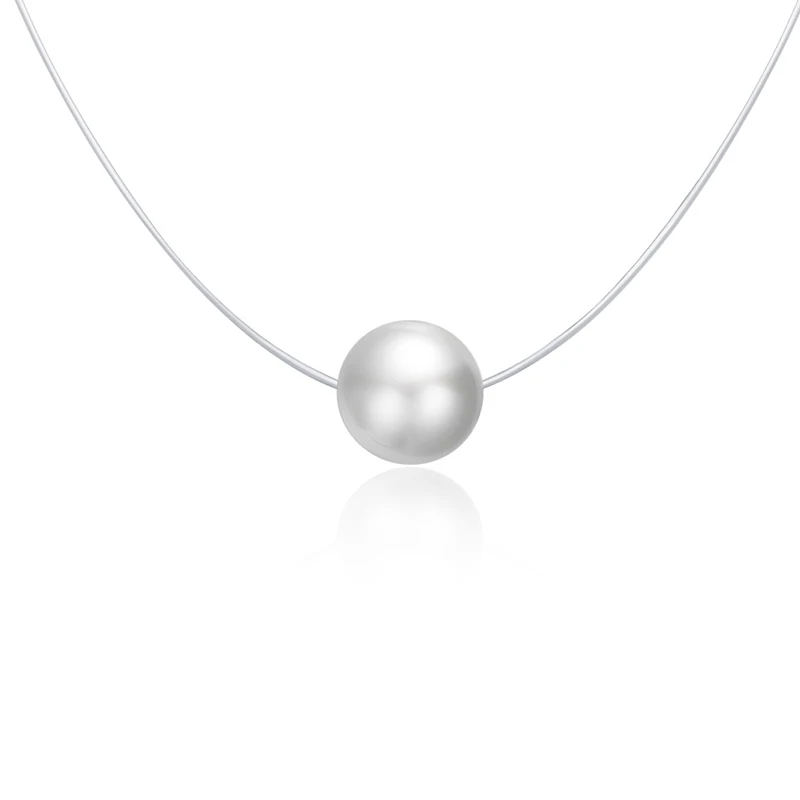 

Fashion fine jewelry white big pearl woven rope chain necklace for girls