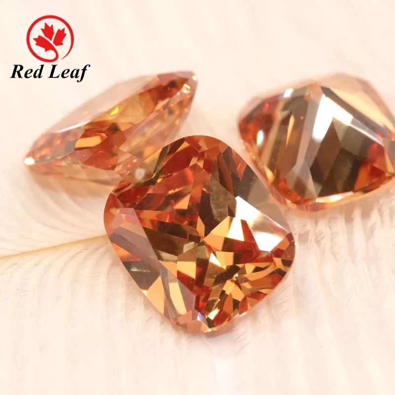 

Redleaf Jewerly High quality cz octagon Cut gems champagne Synthetic Cubic zirconia