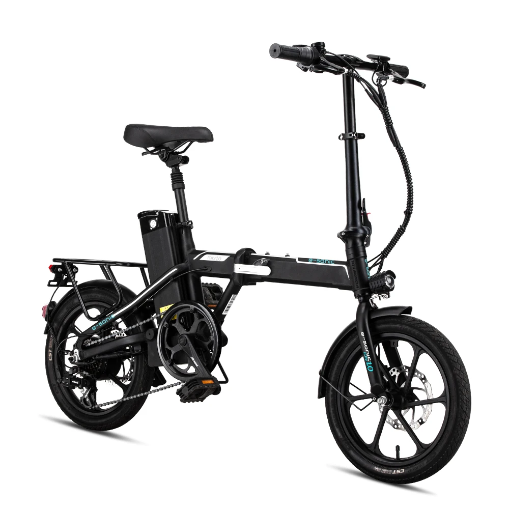 

Hot sale cheap 16 inch Lightest mini foldable electric bike iCity-01E with hidden battery 250w powerful electric bicycle ebike, Black