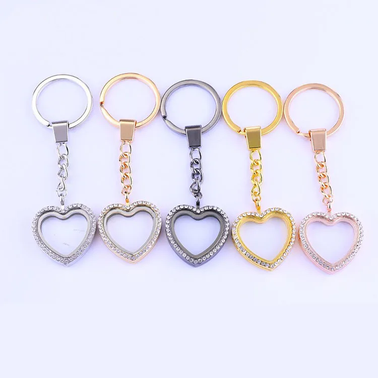 

Memory Friend Heart Shaped Photo Locket Pendant Key Chain Key Ring Custom Heart Keychain