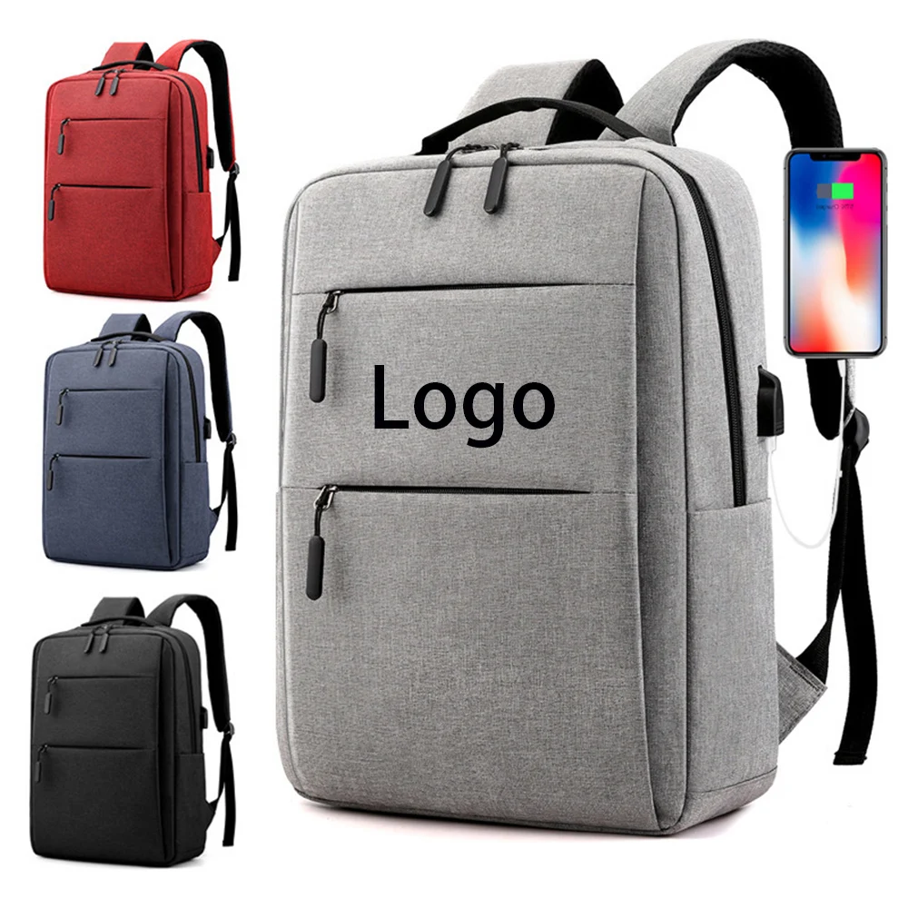 

LP086 Custom Logo Men Woman Travelling Waterproof USB Recharging 15.6 Inches Backbag Business Laptop Backpack WIth USB