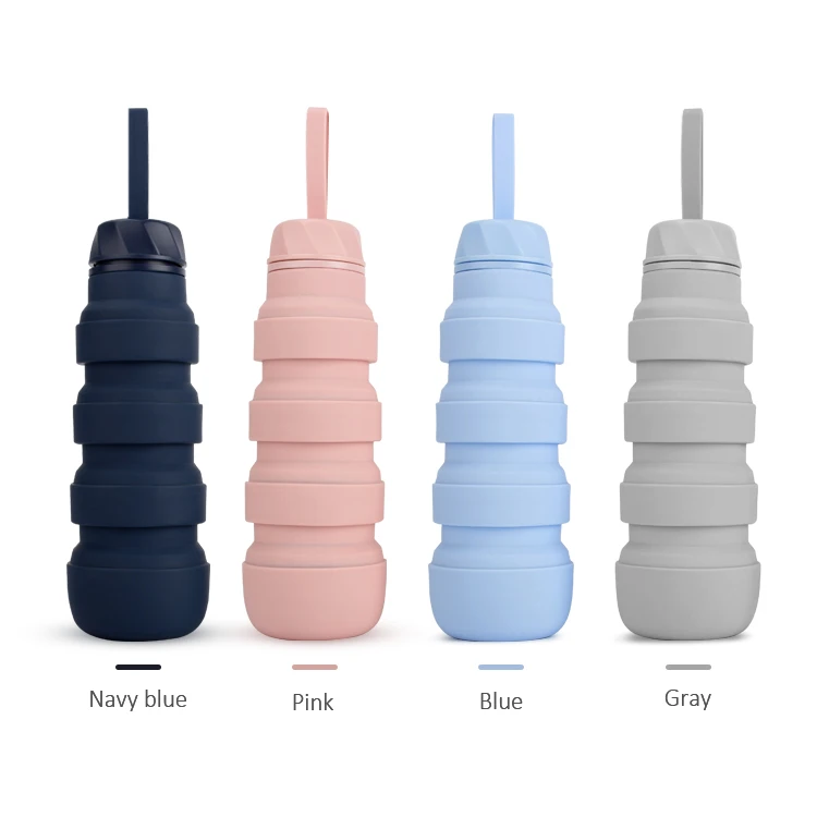 

Foldable Sports Drinking Bottle Manufacture BPA Free Collapsible Water Bottle With Custom Logo Botella De Agua, Clear,any panton color