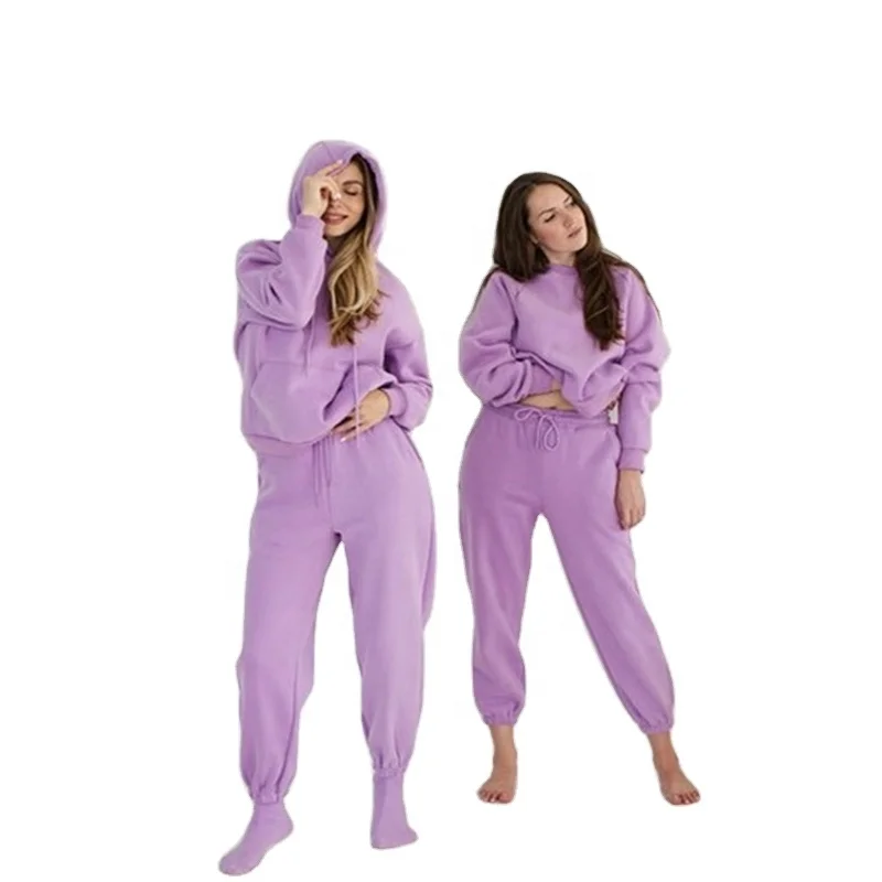 

Solid Casual Sport Tracksuit Women Sports 2 Pieces Set Sweatshirts Pullover Hoodies Suit Women Sweatshirt Set