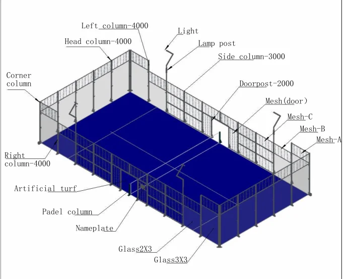 

Gym Flexible portable low price professional outdoor fitness court padel directly sold by high-quality manufacturers