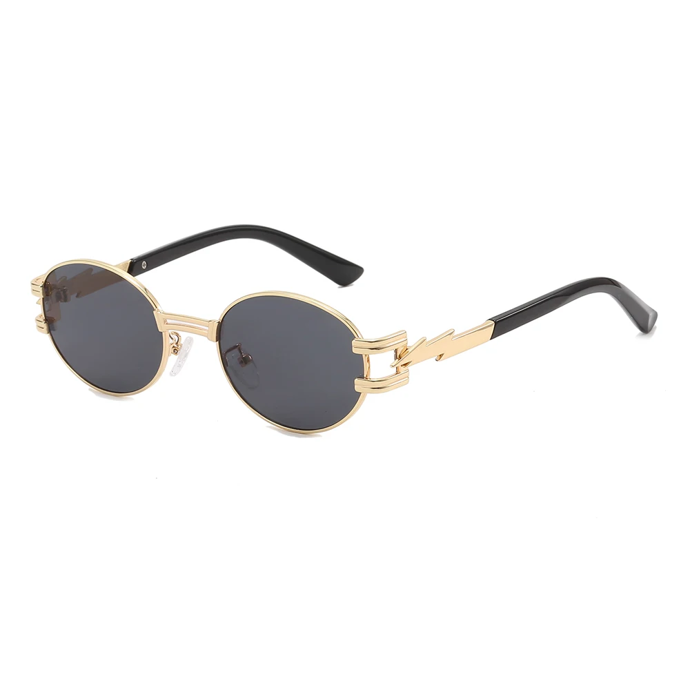 

Superhot Eyewear 20906 Fashion 2023 Retro Luxury Metal Steampunk Style Small Oval Sunglasses