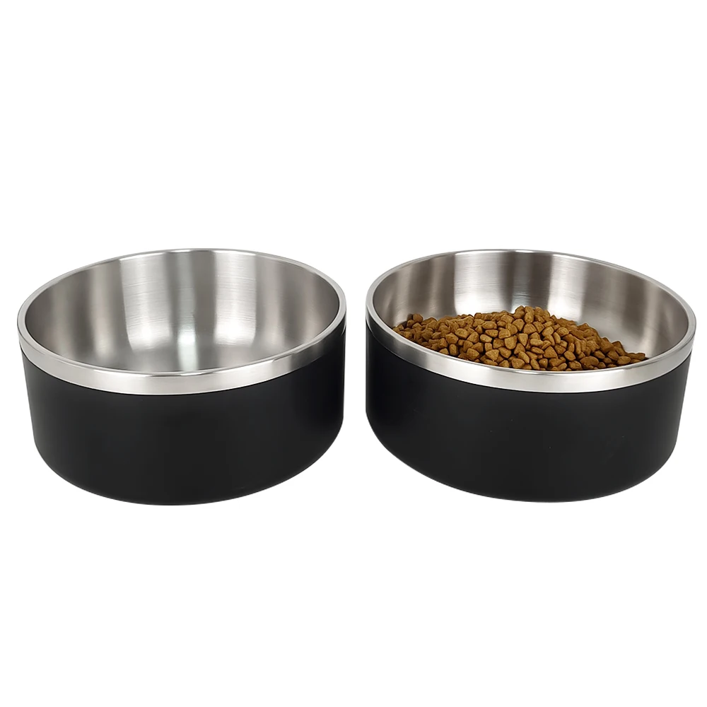 

IKITCHEN Food grade 304 stainless pet dog travel bowls non spill dog bowl slow feeder stainless steel bowl for dog cat, Silver
