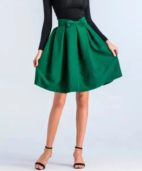 Elegant Space  Women's Casual Skirts Retro Female High Waist Ball Gown Skirts Bowknot Femininas Vintage Women Long Skirt