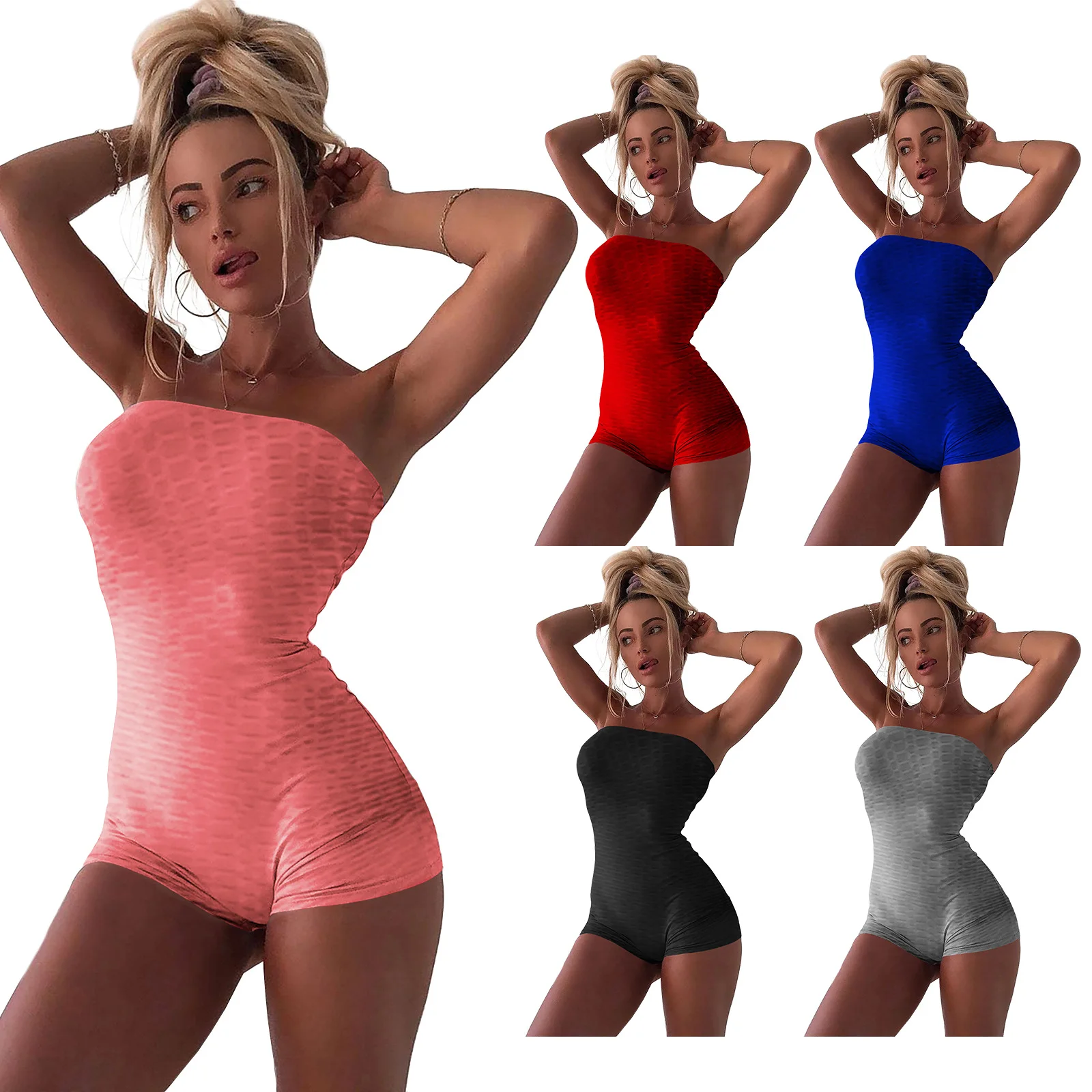 

B54598A 2021 Summer new Europe women outfit fashion yoga sports short jumpsuit, Shown