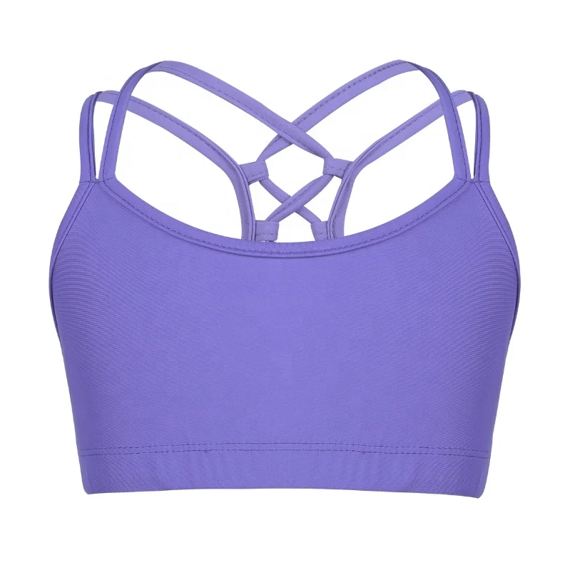 

Kids Girls Dance Active Crop Tops Back Sports Ballet Dance Yoga Tank Tops