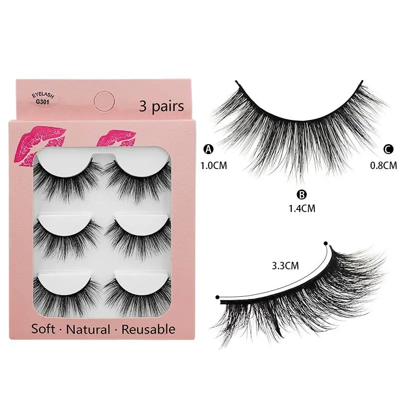 

faux mink eyelashes 3d faux mink eyelashes box lashes natural wispy faux lashes wholesale, Black