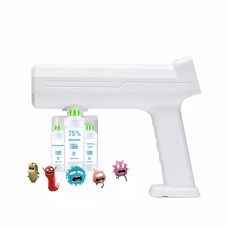 

High quality Wireless handhold nano sprayers gun Portable Blu-Ray Anion Nano disinfection portable nano spray gun cuiding, White