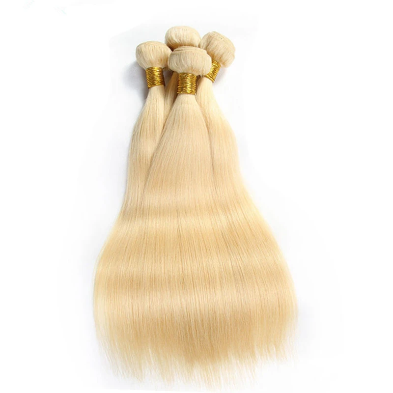 Wendy Hair Double Drawn Thick 10A Virgin Human Indian Hair Color 613 Blonde Russian Hair Weaving