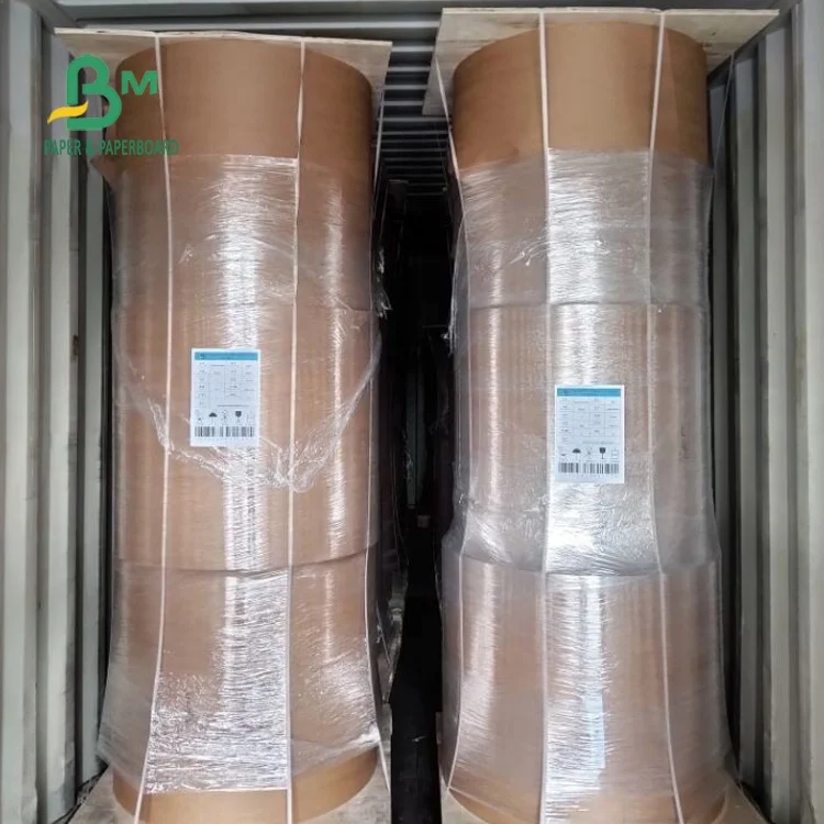 
Roll / Sheet Size Wood Pulp Natural White MG Kraft Paper For Food Wrapping 