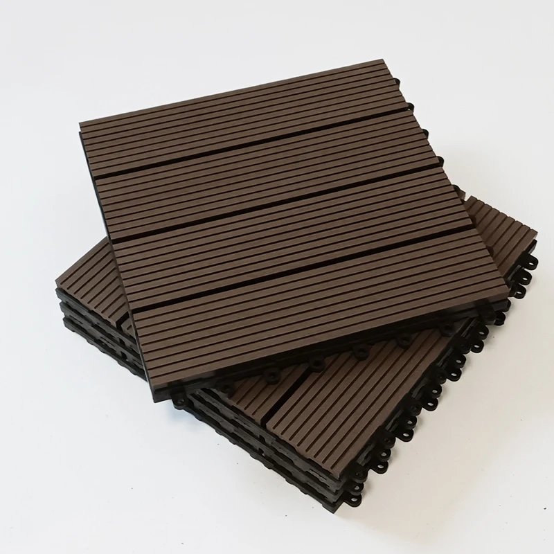 

WPC floor tile interlocking flooring wpc deck tile plastic base parquet decking outdoor DIY decking tiles