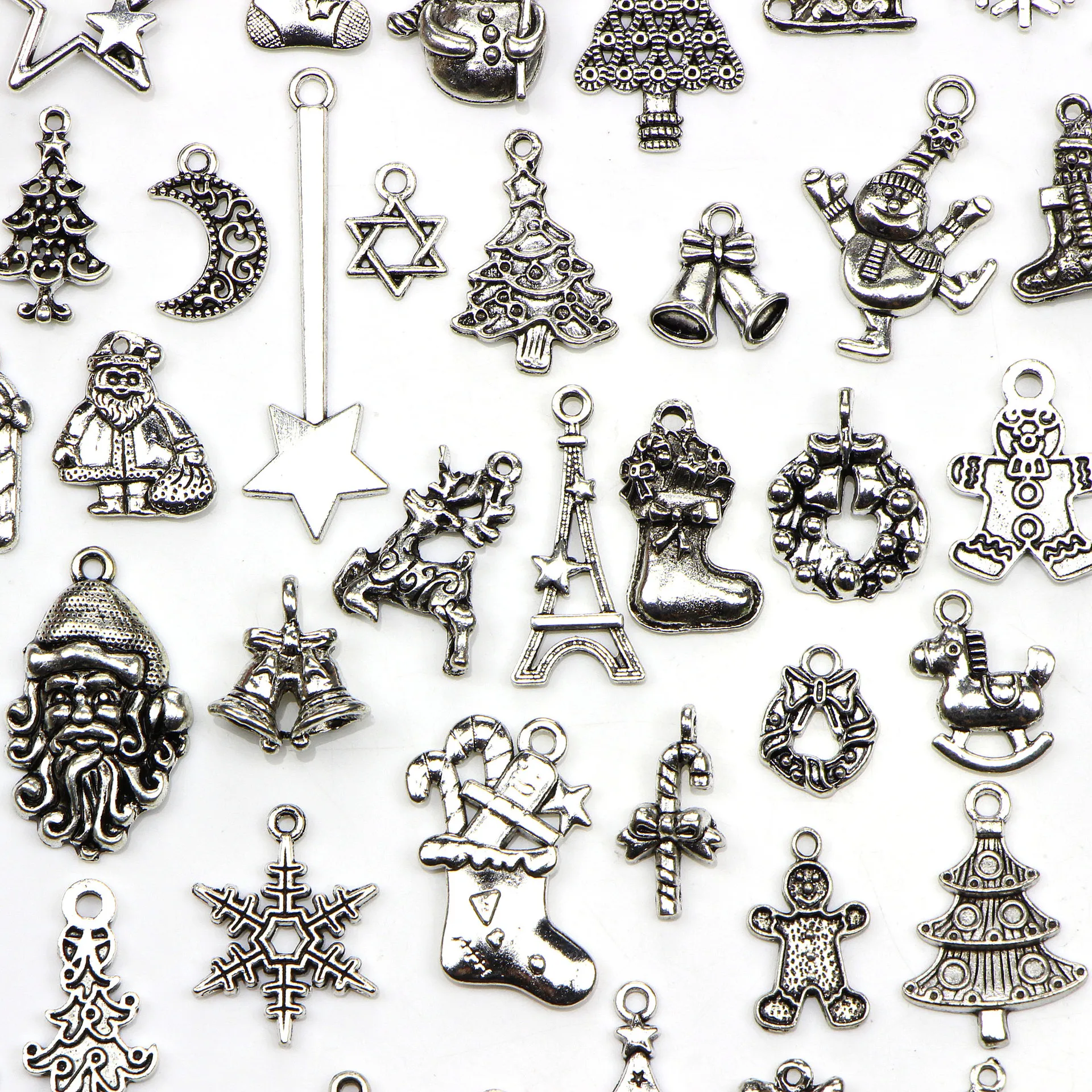 50X Bulk Lots Tibetan Silver Mix Christmas Pendants Charms Jewelry Making MW SC