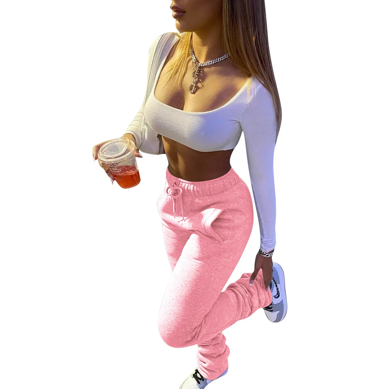 
2020 new custom large size yoga sports pants stacked pants leggings women 