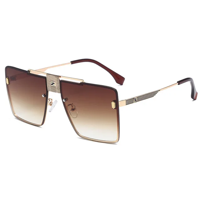 

2021 High Quality Fashion Luxury Oversized Square Sunglass men Trendy Shade Sunglasses designer