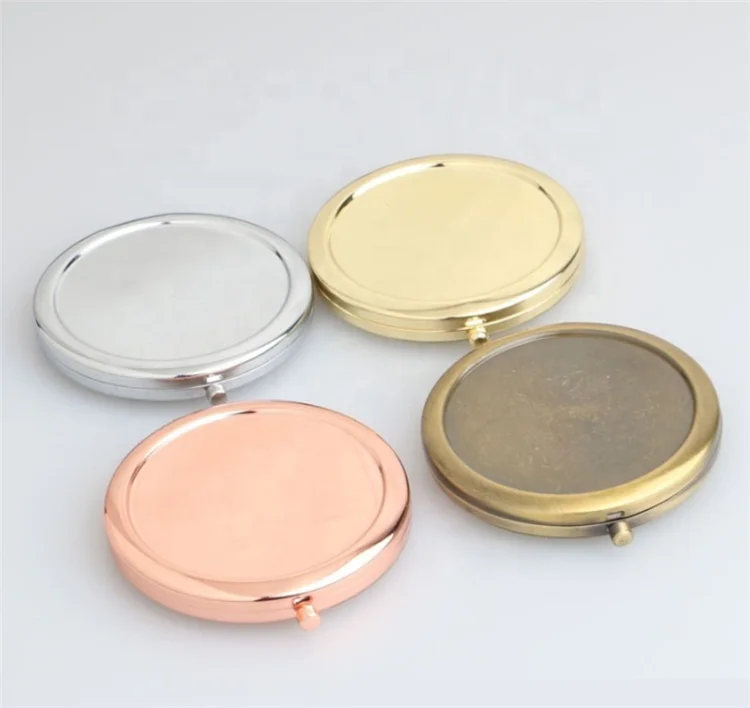 

Ready To Ship 70mm Sublimation Blank Compact Pocket Mirrors Cosmetic Make up Small Hand Round mirror, Silver,gold,rose gold