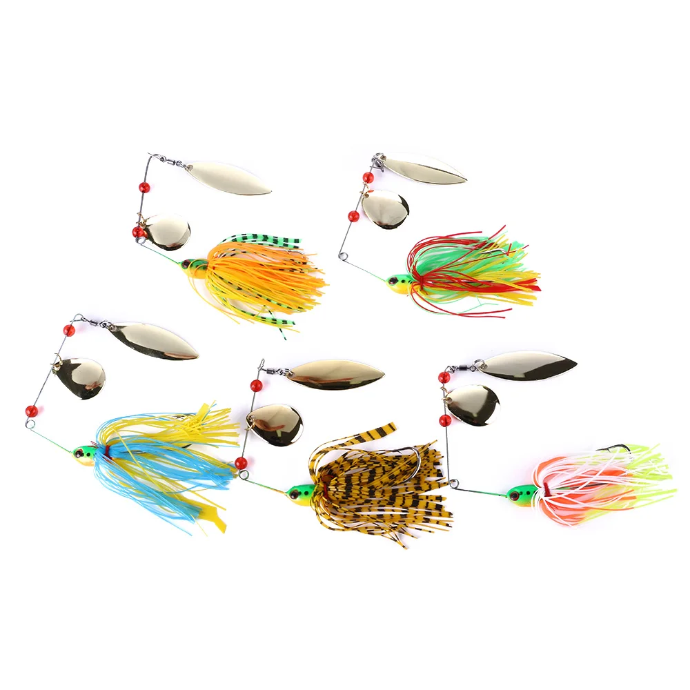 

Rubber skirt fishing Spinner 4.7cm 16.3g fishing spoon buzz bait, 5 colors
