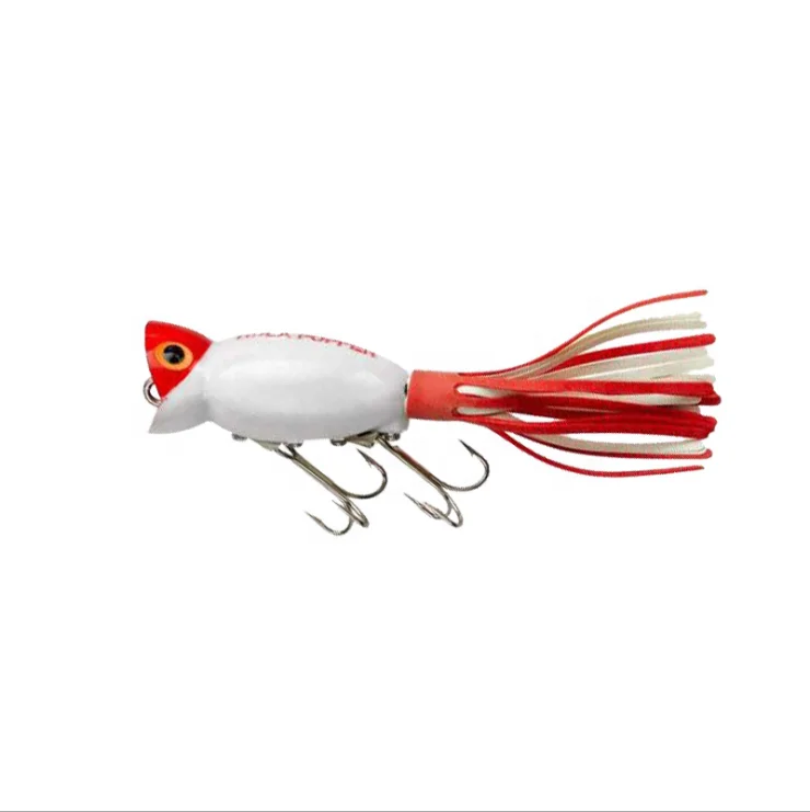 

11g 5cm Big Topwater Hard Floating Trolling Fishing popper lures with skirt