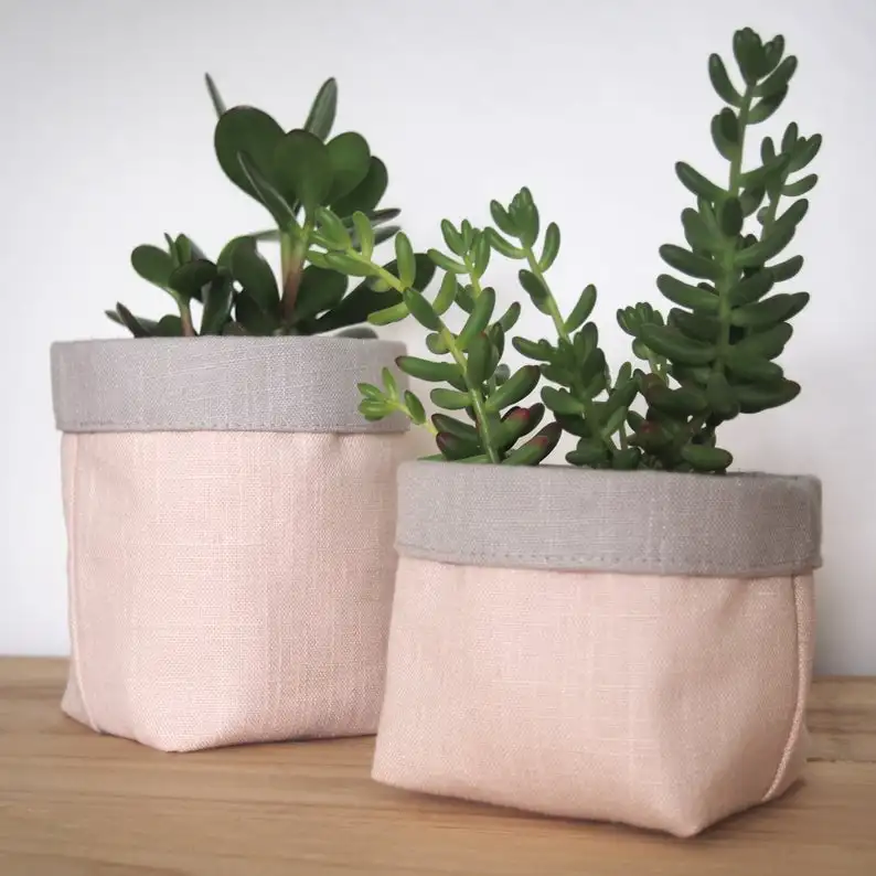 

Heavy Duty Canvas Flower Pot Cover Indoor Plant Pots Holder for Decoration, Customized