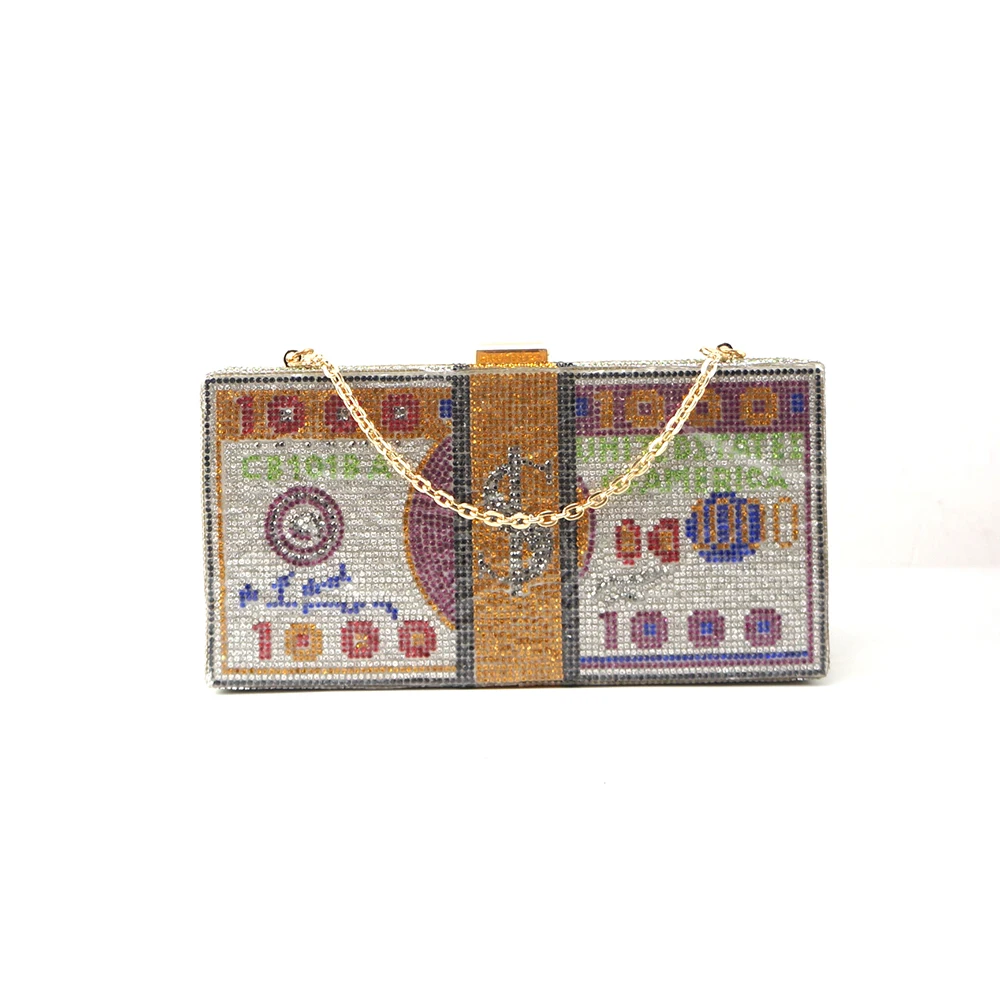 

Newest crystal diamond money bling purses for women, Any color